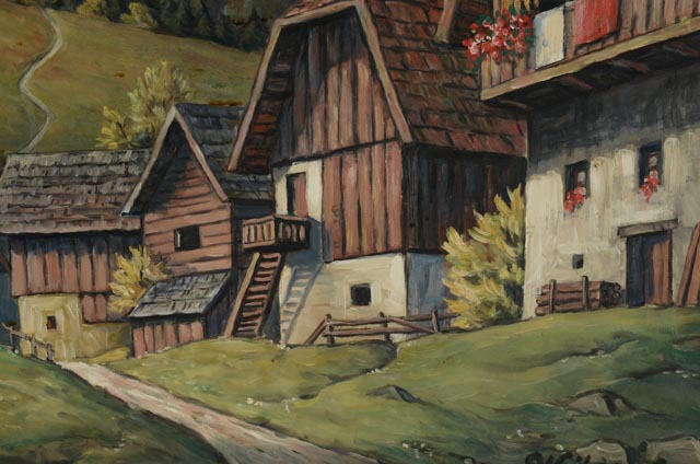 Vintage Oil on Board Landscape Painting