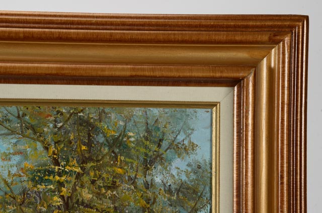 Vintage Oil on Canvas Street Scene