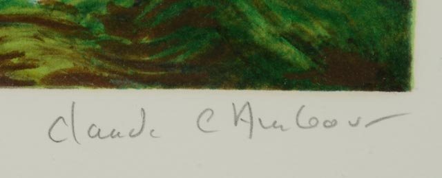 Claude Cambour Signed LE Lithograph "La Seine pres de Giverny"