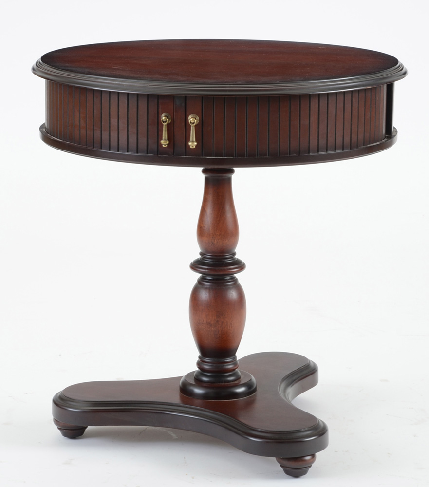 Round Mahogany Finish Accent Table