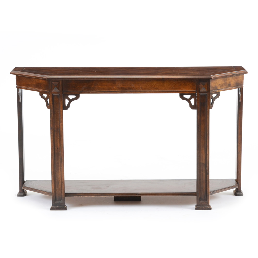 Walnut Veneer Console Table