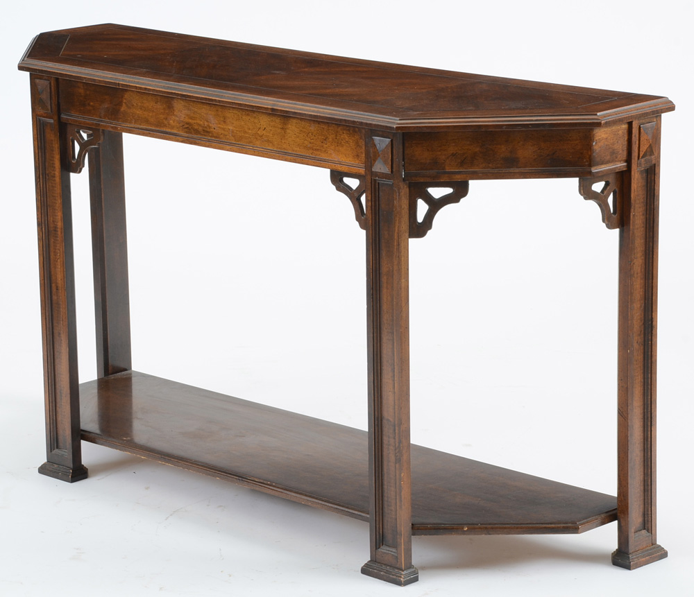 Walnut Veneer Console Table