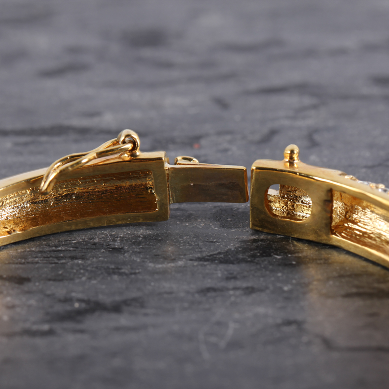 Gold Tone Bracelet with Faux Pave Diamonds