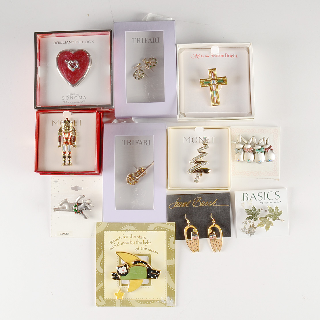 Assortment of Costume Jewelry Pins