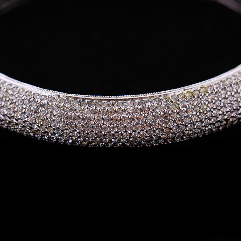 Silver-Tone and Rhinestone Costume Bracelet