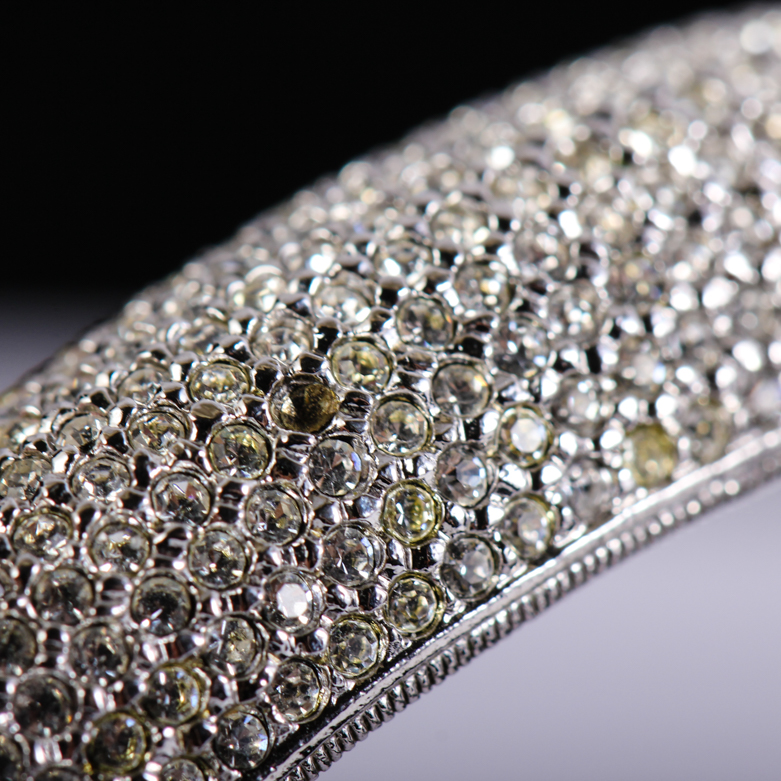 Silver-Tone and Rhinestone Costume Bracelet