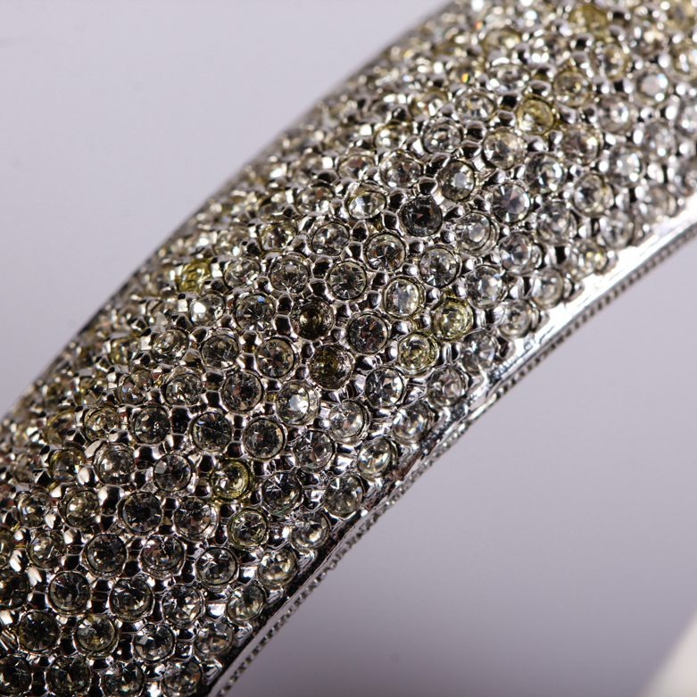 Silver-Tone and Rhinestone Costume Bracelet