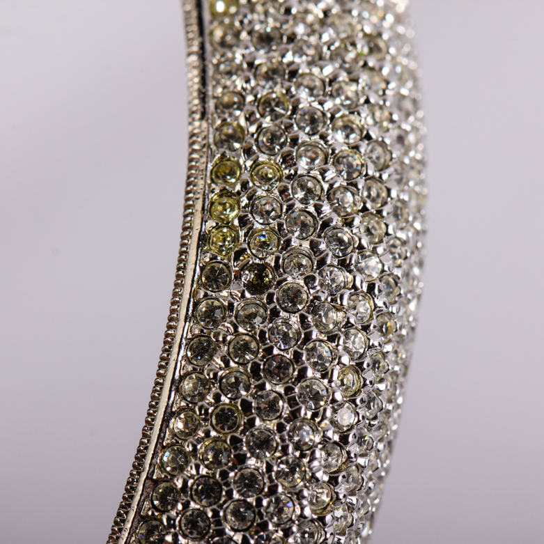 Silver-Tone and Rhinestone Costume Bracelet