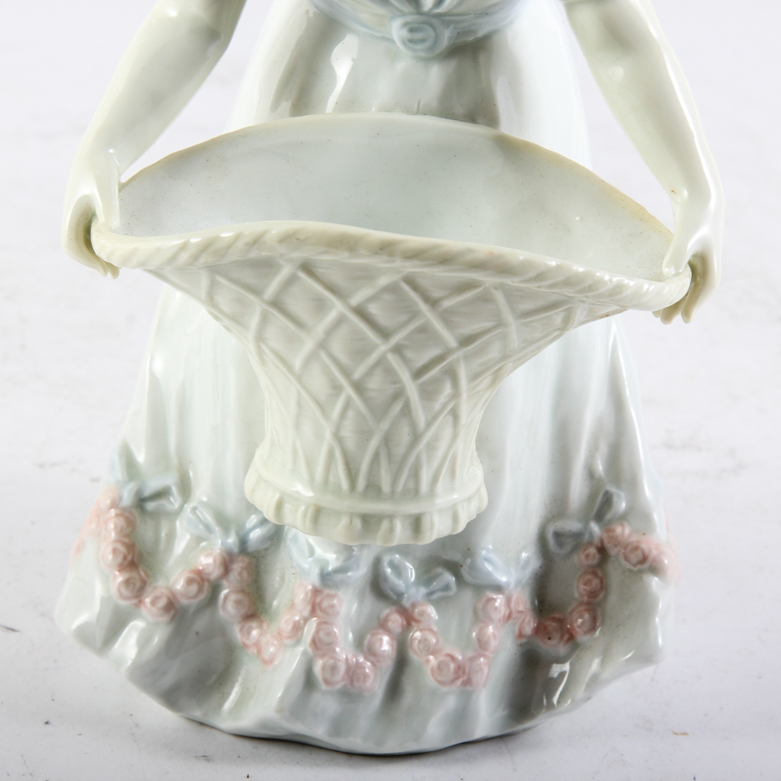 Porcelain Flower Girl Figurine Vase