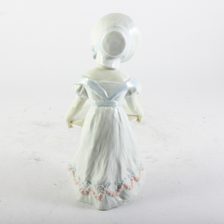 Porcelain Flower Girl Figurine Vase