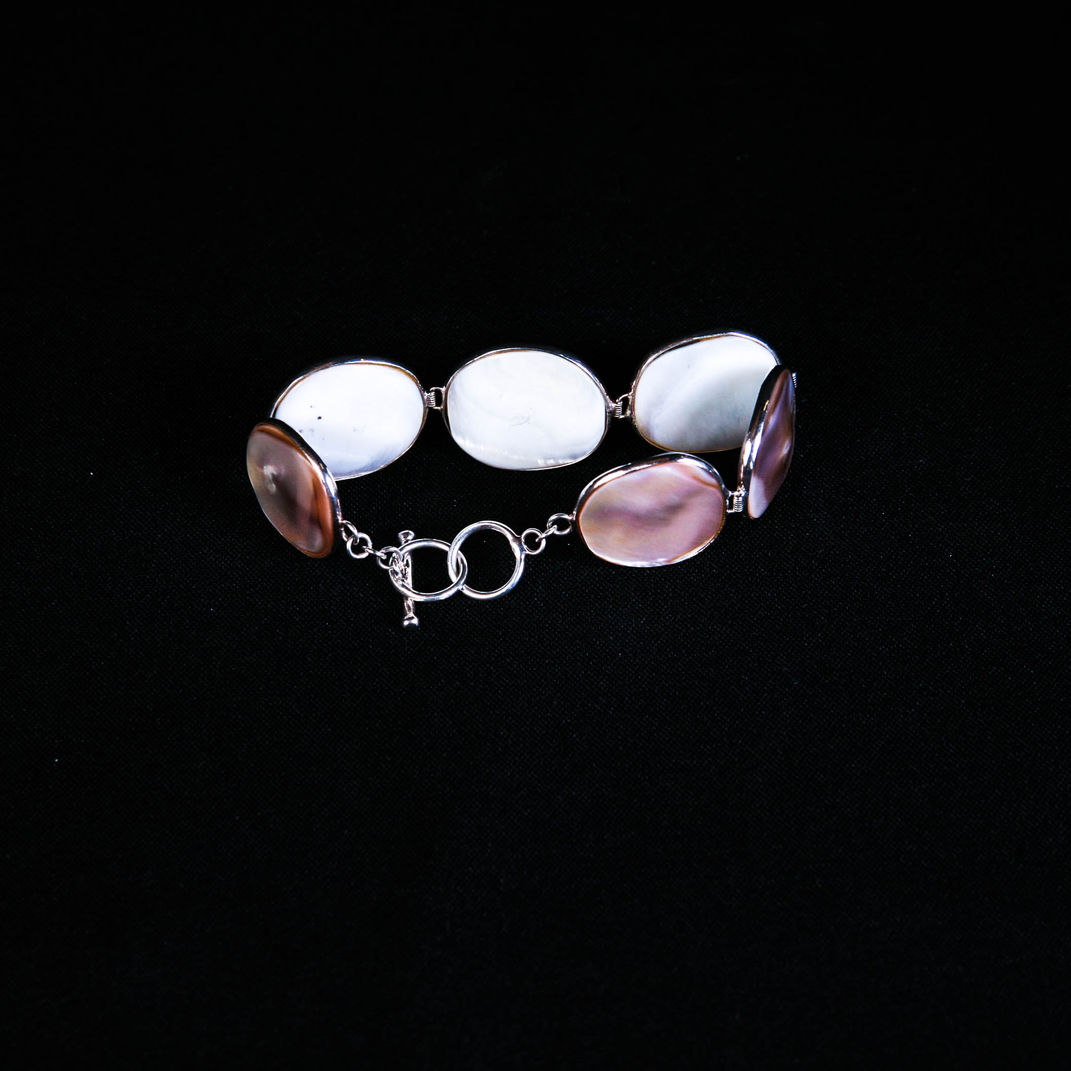 Mother of Pearl and Silver Plate Bracelet