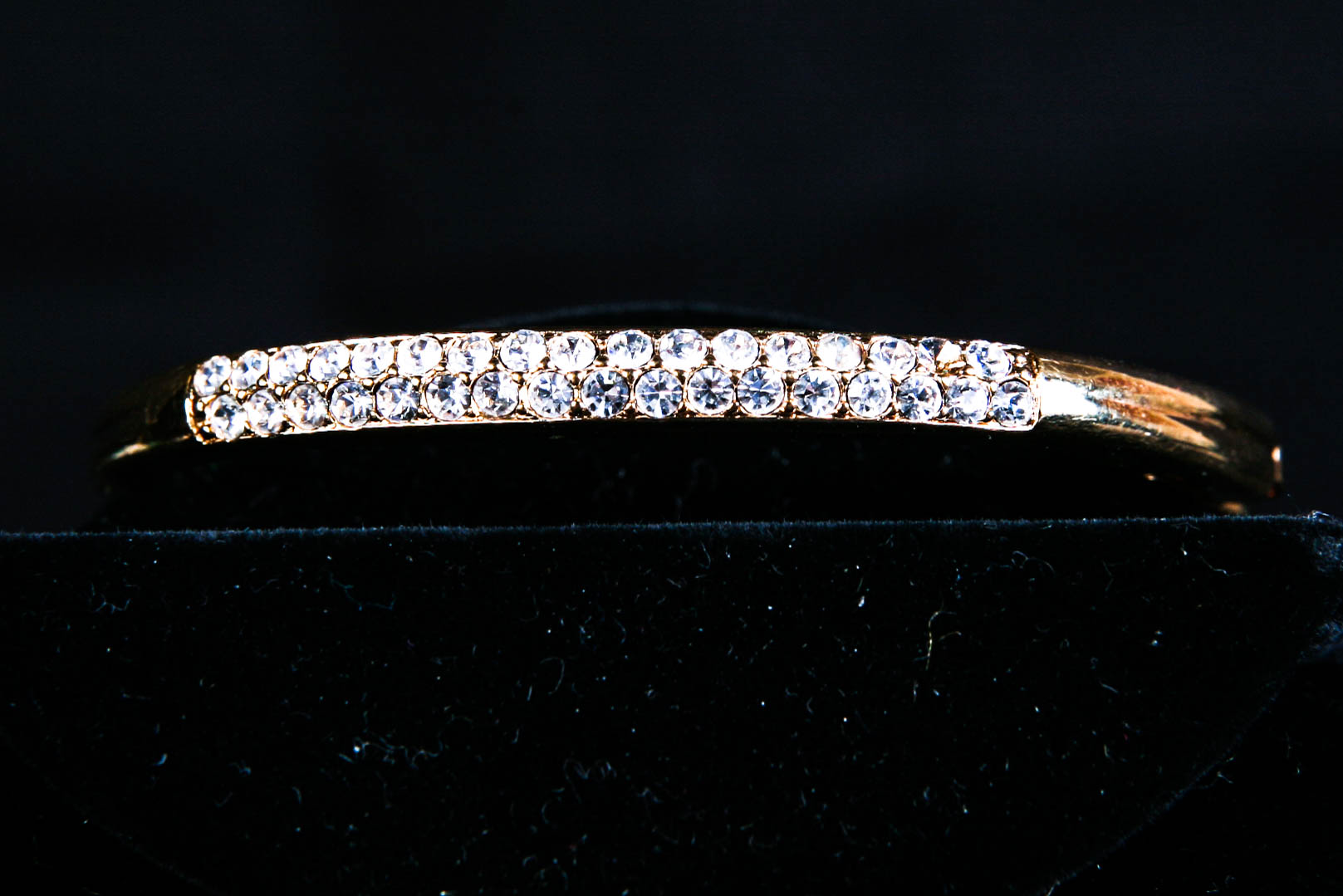 Two Vintage Swarovski Gold Tone and Crystal Bangle
