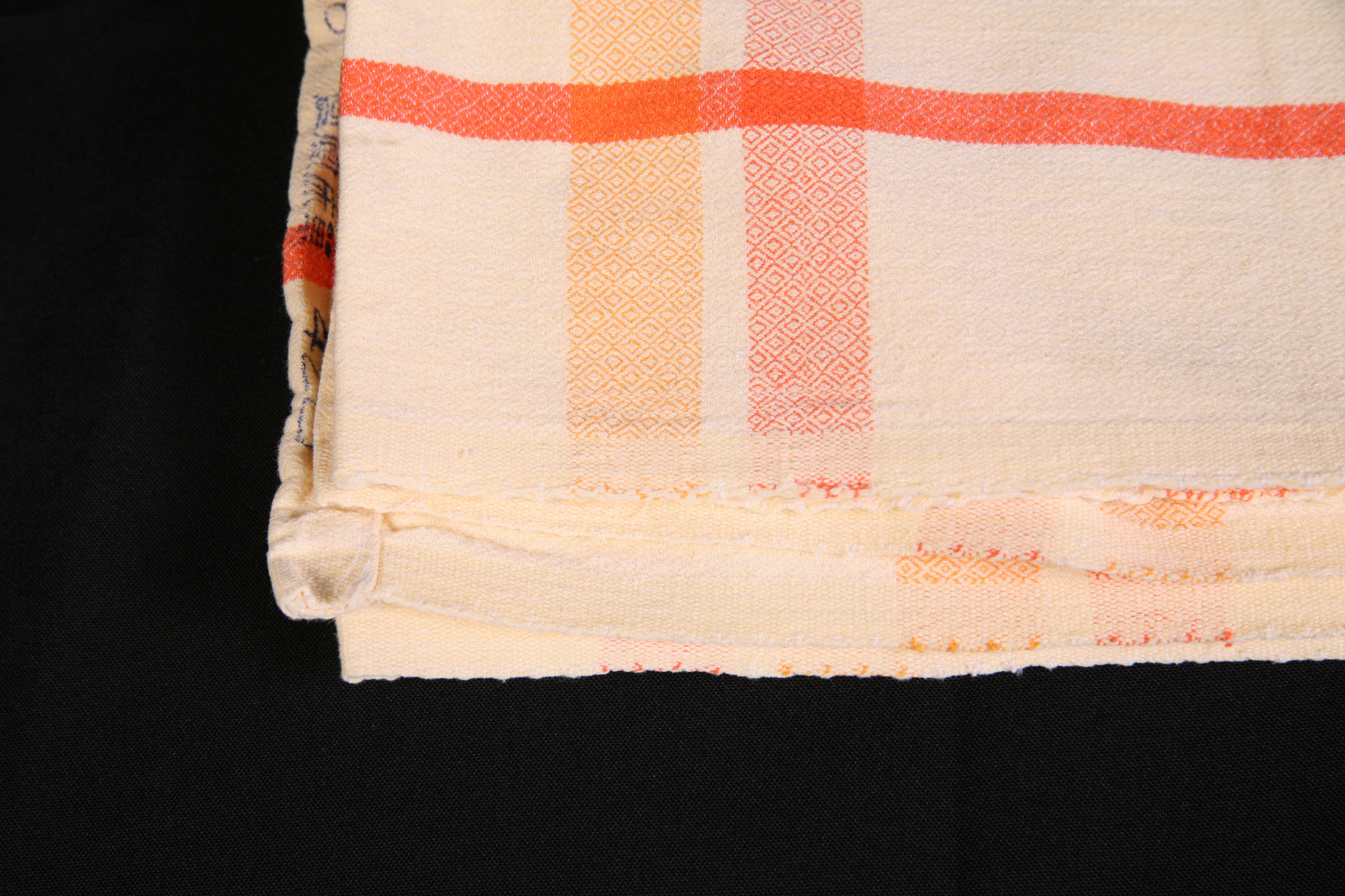 Yellow and Orange Vintage Bark Cloth