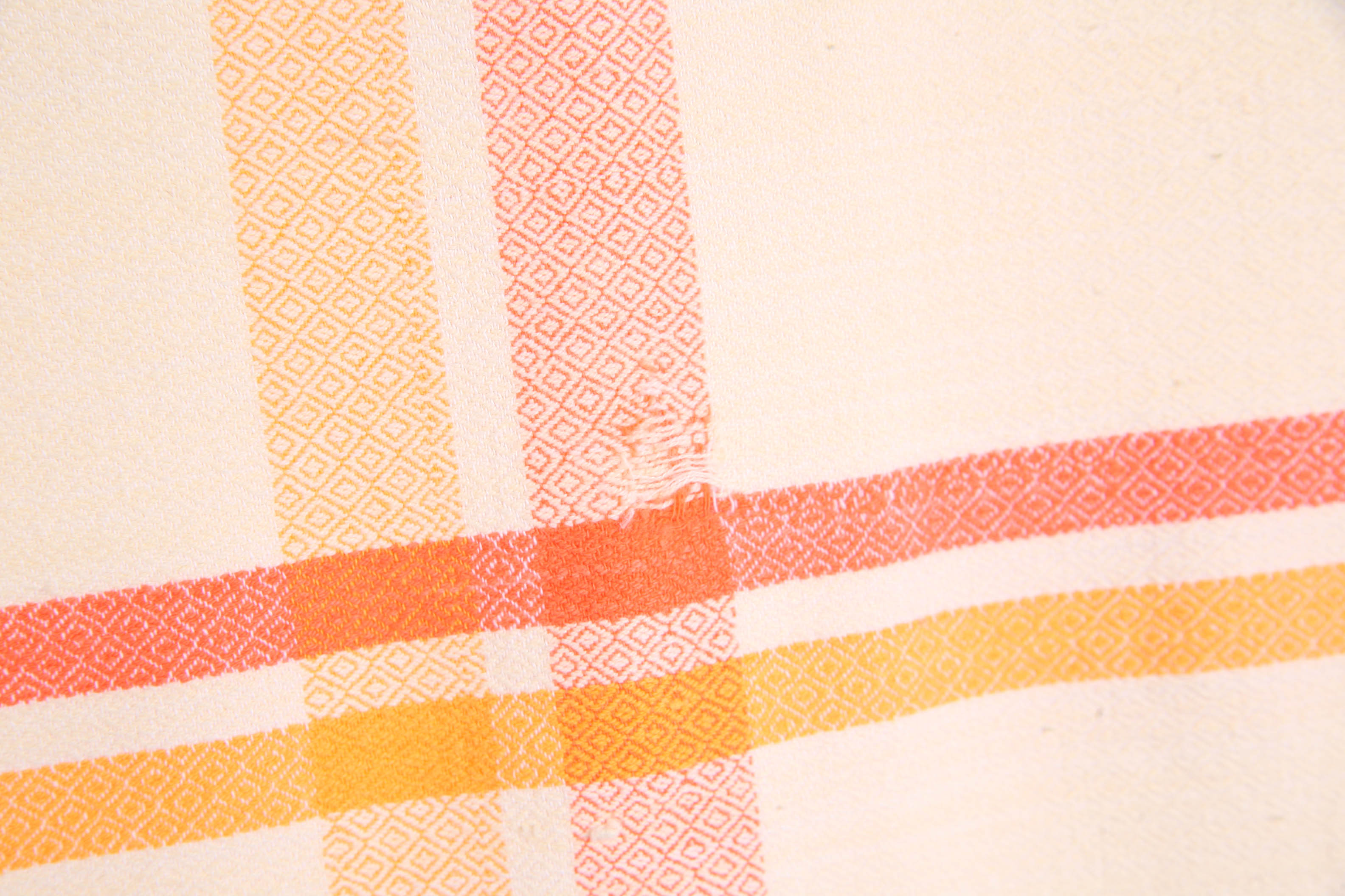 Yellow and Orange Vintage Bark Cloth