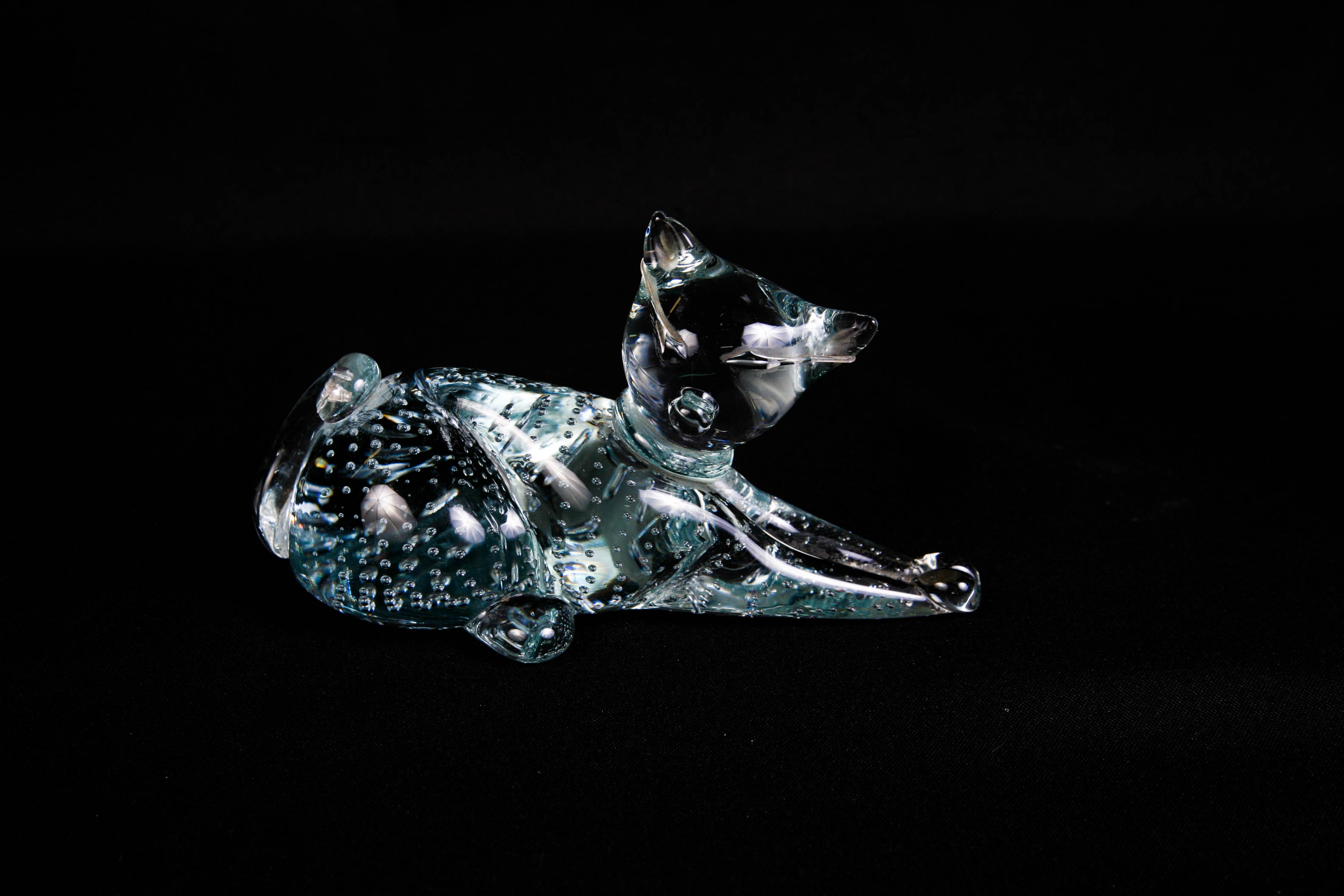 Pair of Handblown Mid Century Modern Art Glass Cats