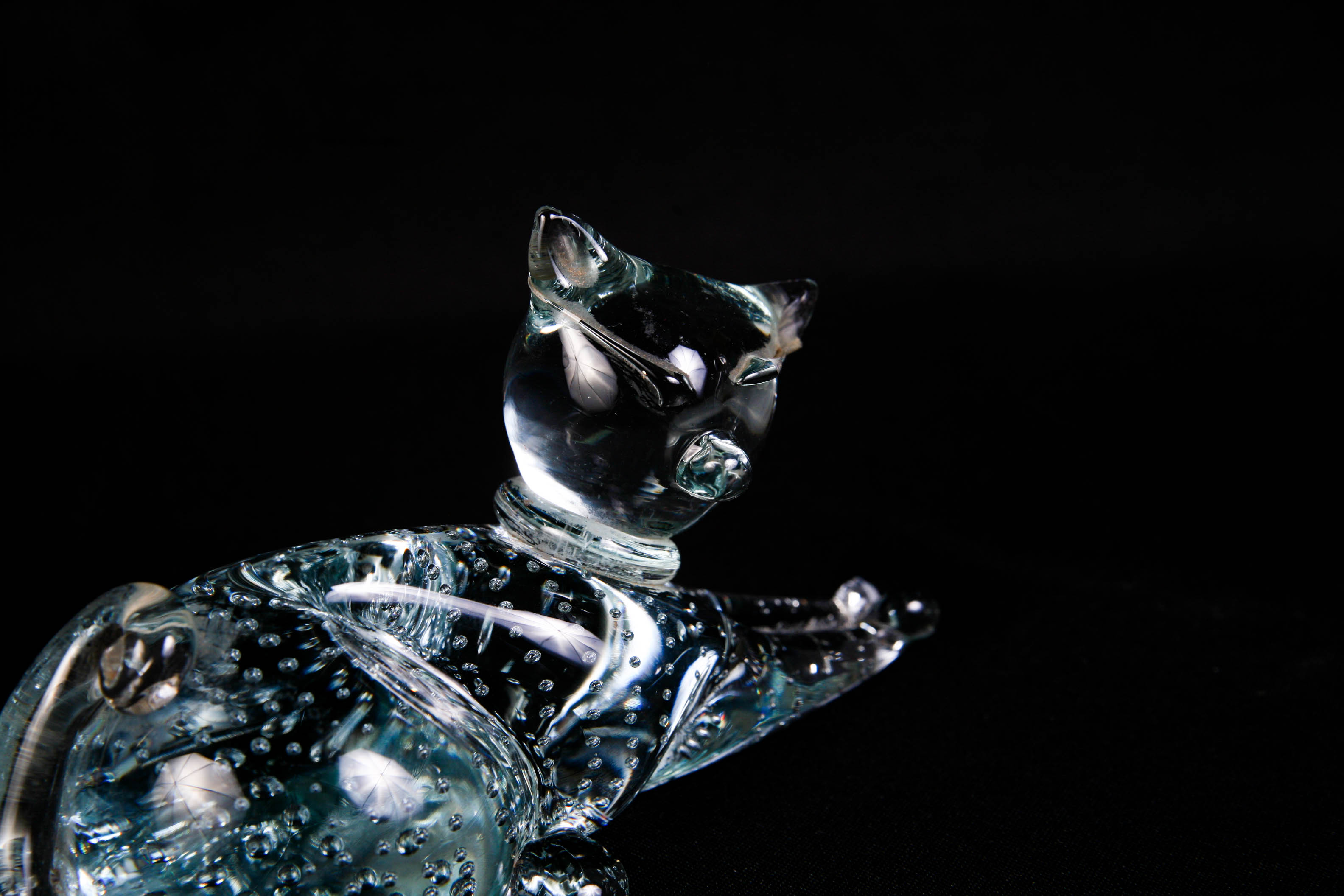Pair of Handblown Mid Century Modern Art Glass Cats
