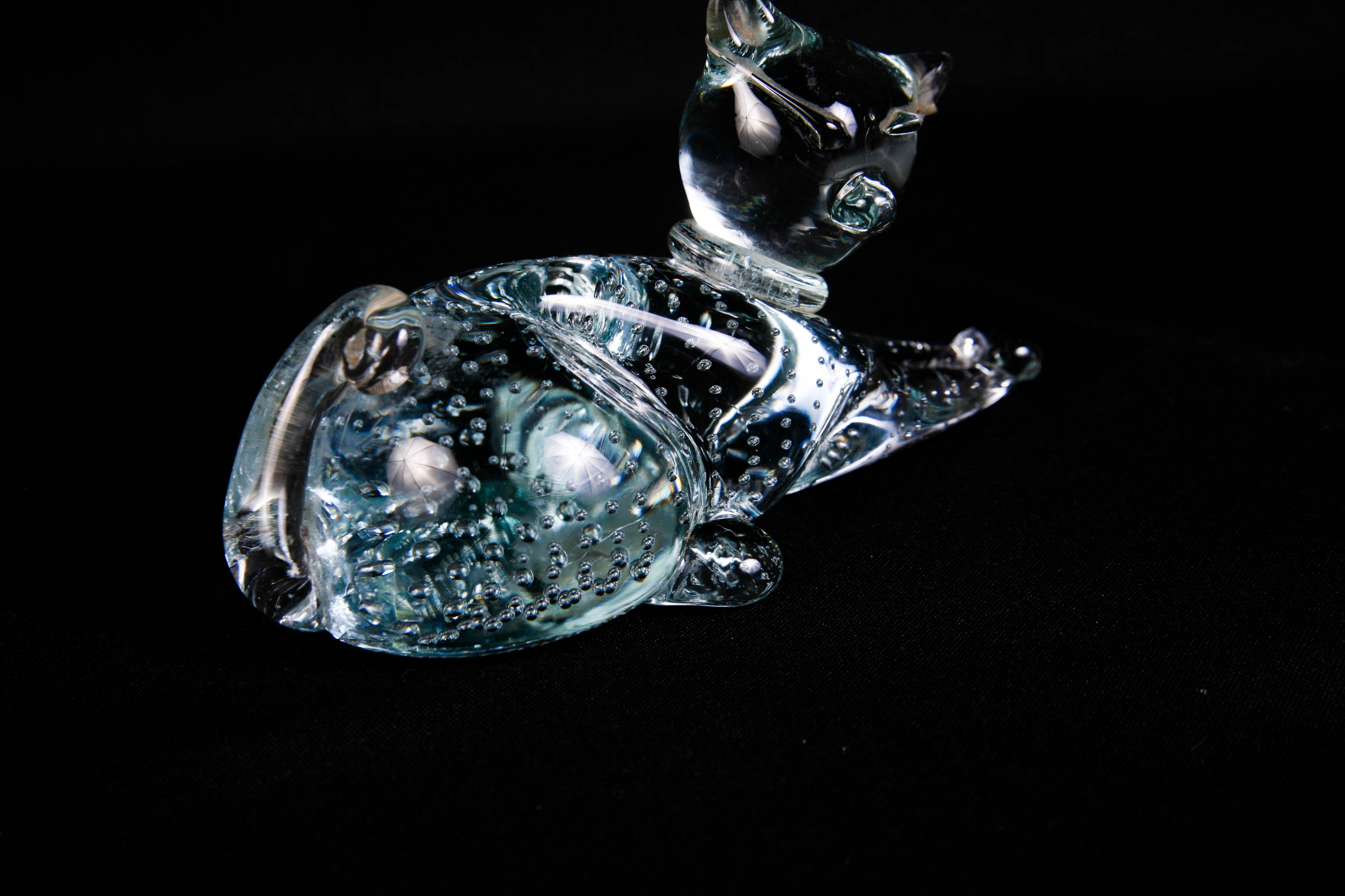 Pair of Handblown Mid Century Modern Art Glass Cats