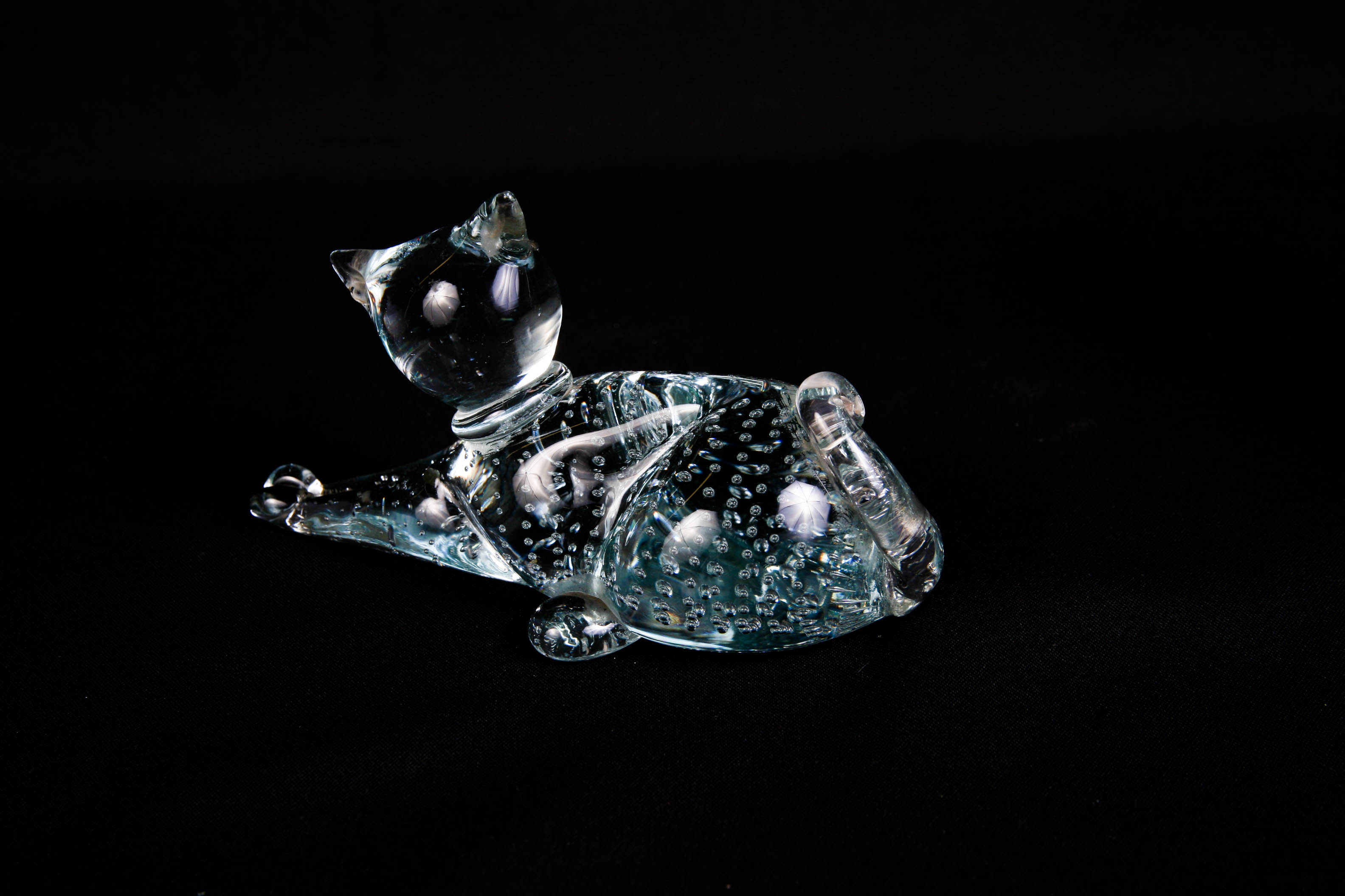 Pair of Handblown Mid Century Modern Art Glass Cats
