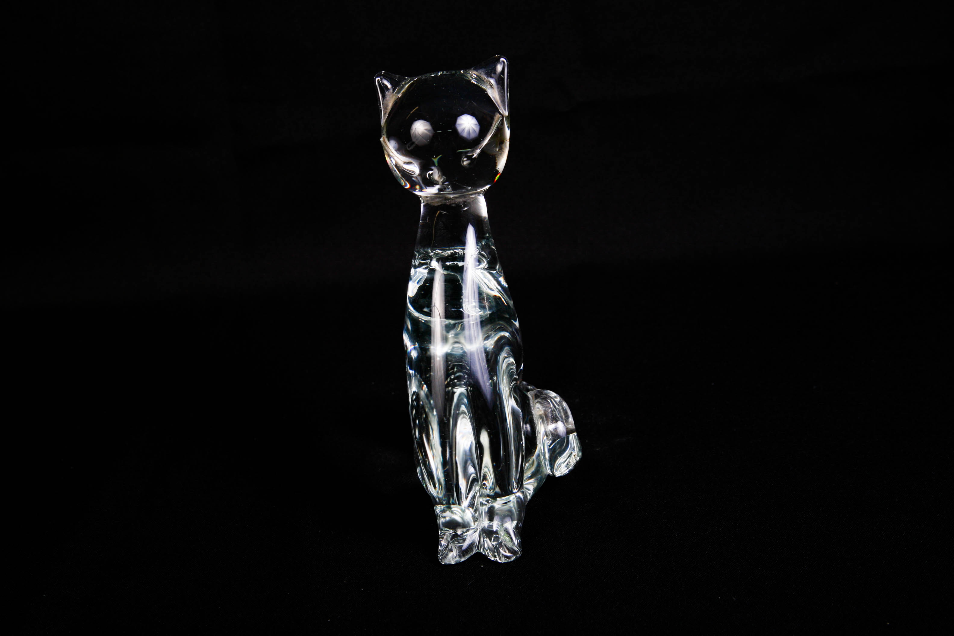 Pair of Handblown Mid Century Modern Art Glass Cats