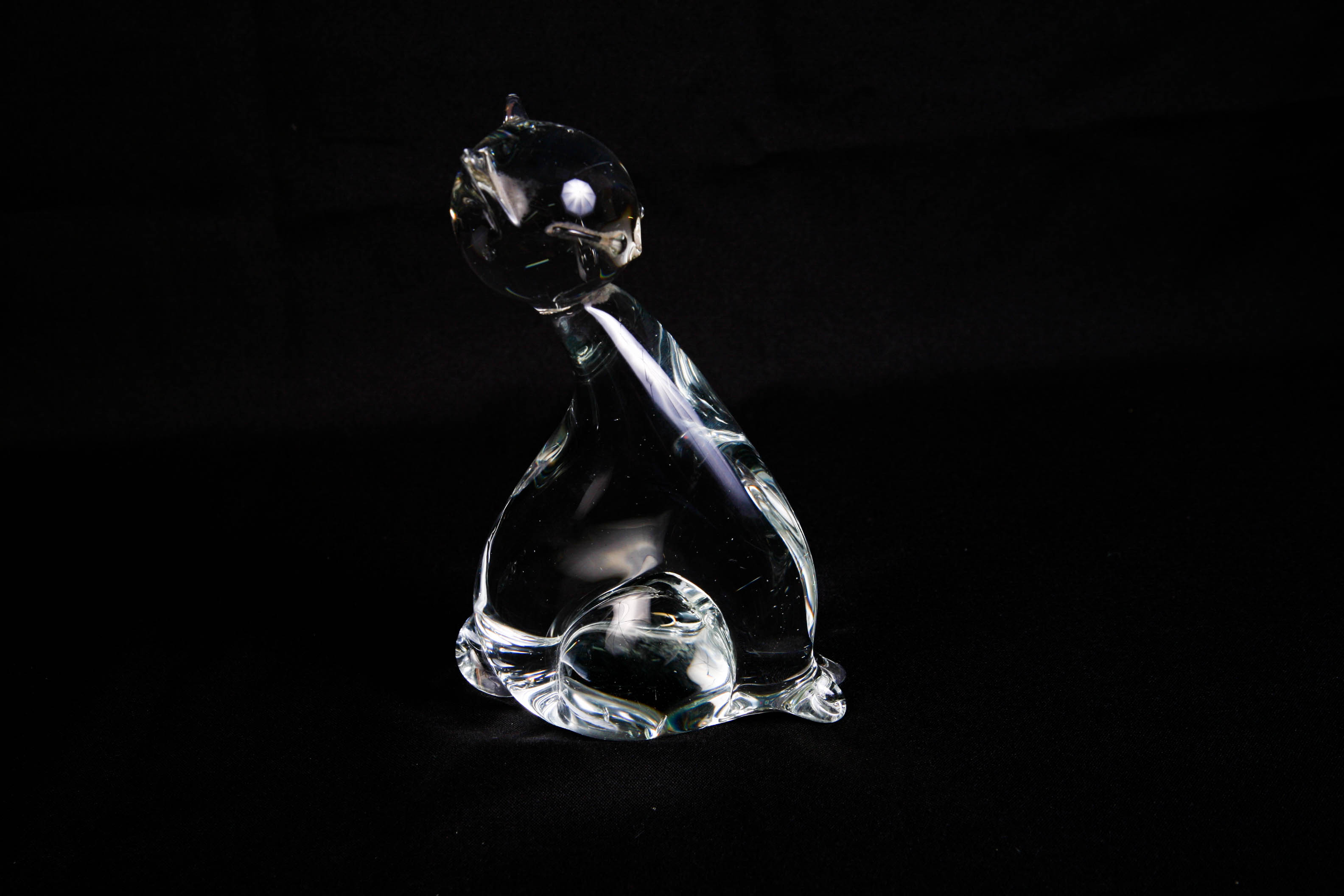 Pair of Handblown Mid Century Modern Art Glass Cats