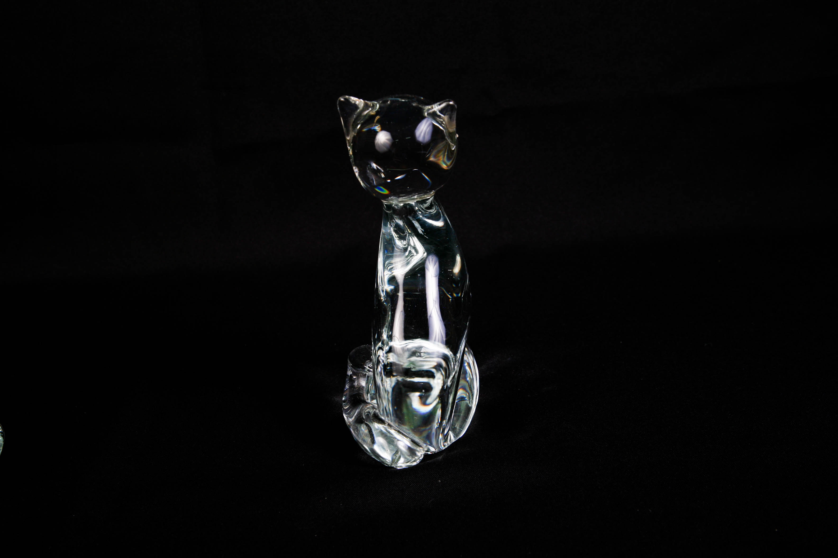 Pair of Handblown Mid Century Modern Art Glass Cats