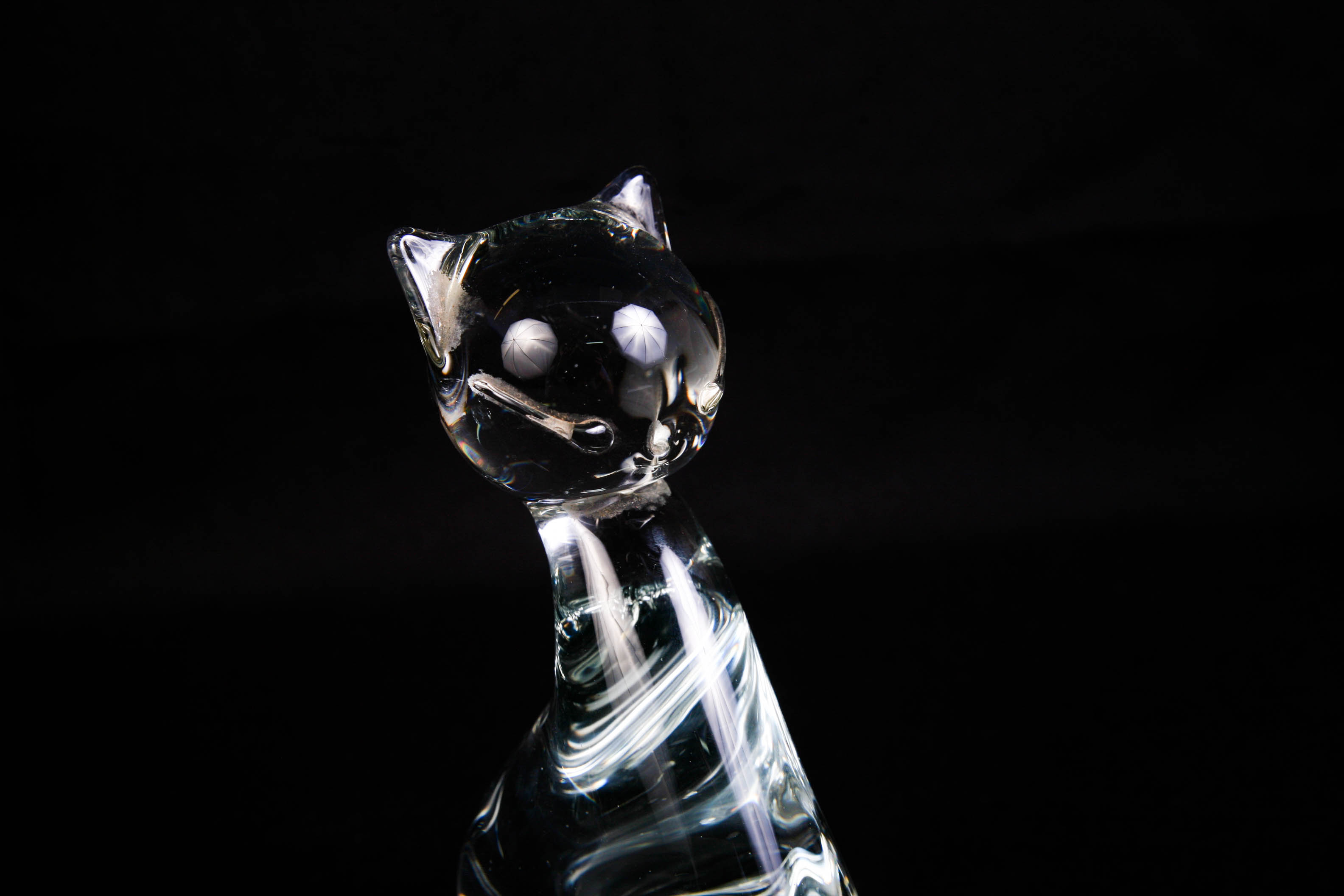 Pair of Handblown Mid Century Modern Art Glass Cats