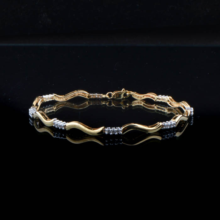 0.48 CTW Diamond and 10K Two-Tone Gold Bracelet