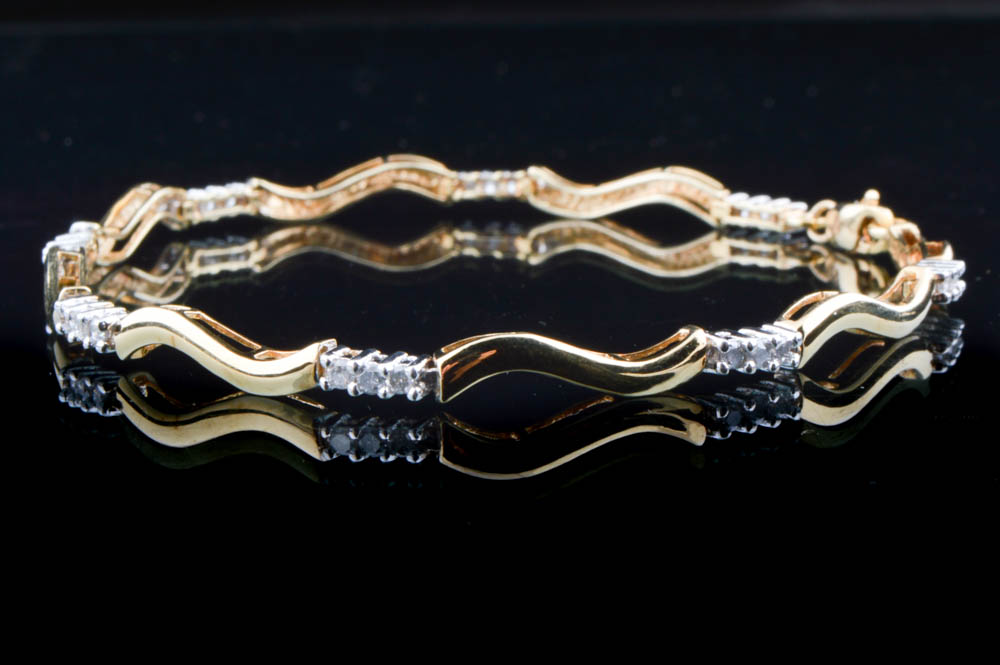 0.48 CTW Diamond and 10K Two-Tone Gold Bracelet