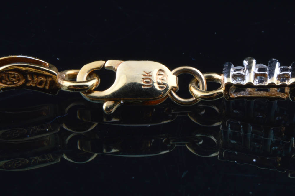 0.48 CTW Diamond and 10K Two-Tone Gold Bracelet