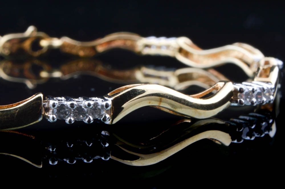 0.48 CTW Diamond and 10K Two-Tone Gold Bracelet