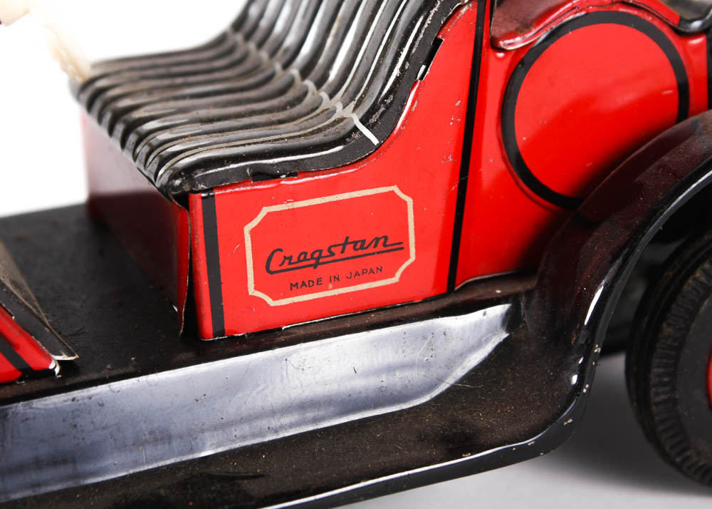 Collection of Vintage Tin Toys Including Cragstan Cars