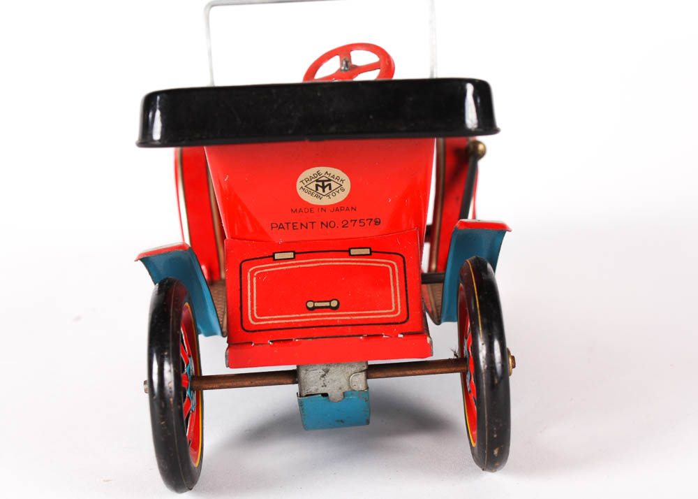 Collection of Vintage Tin Toys Including Cragstan Cars