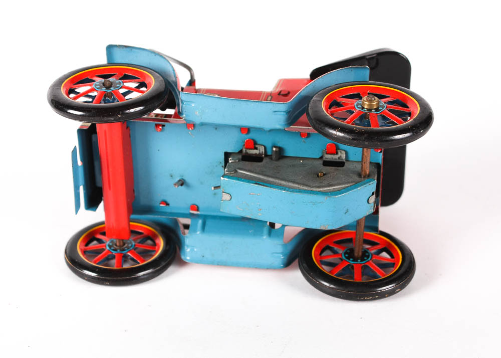 Collection of Vintage Tin Toys Including Cragstan Cars