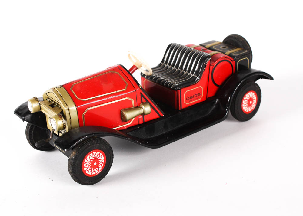 Collection of Vintage Tin Toys Including Cragstan Cars