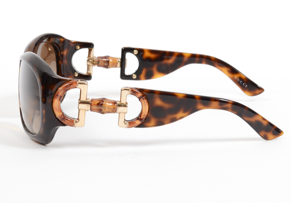 Gucci Tortoise Shell Look Sunglasses in Case