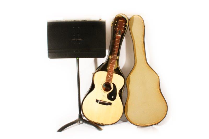 Epiphone Guitar with Case and Music Stand