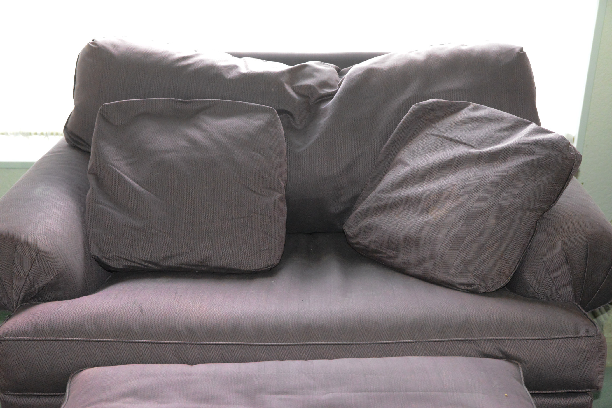 Eggplant Pull Out Sleeper Chair and Ottoman