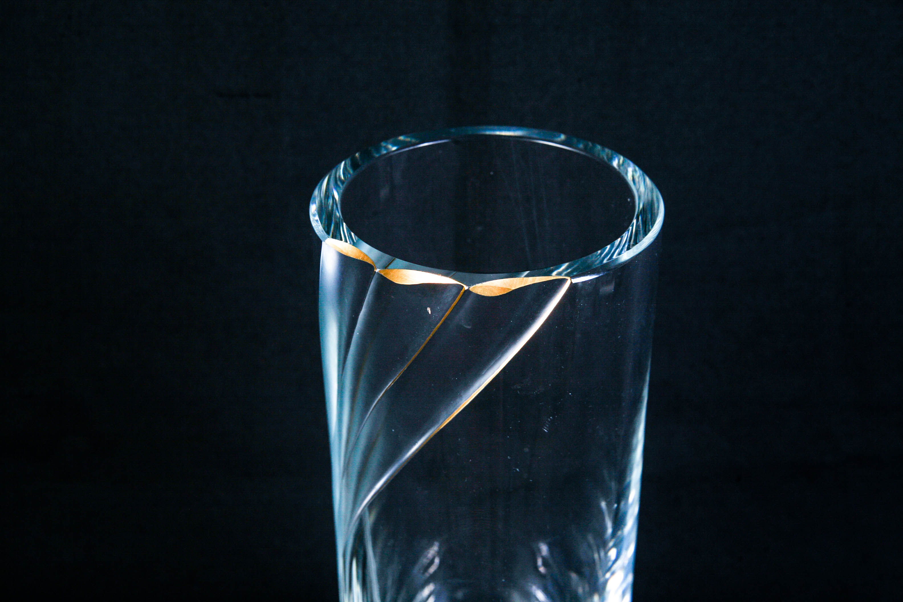 Modern Signed Sculptural Art Glass Cylinder Vase