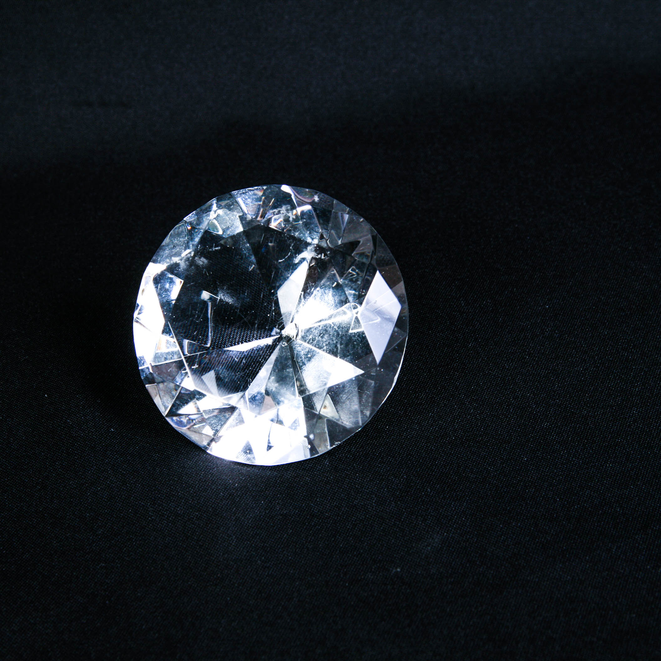 Figural Clear Diamond Crystal Paperweights in Two Sizes