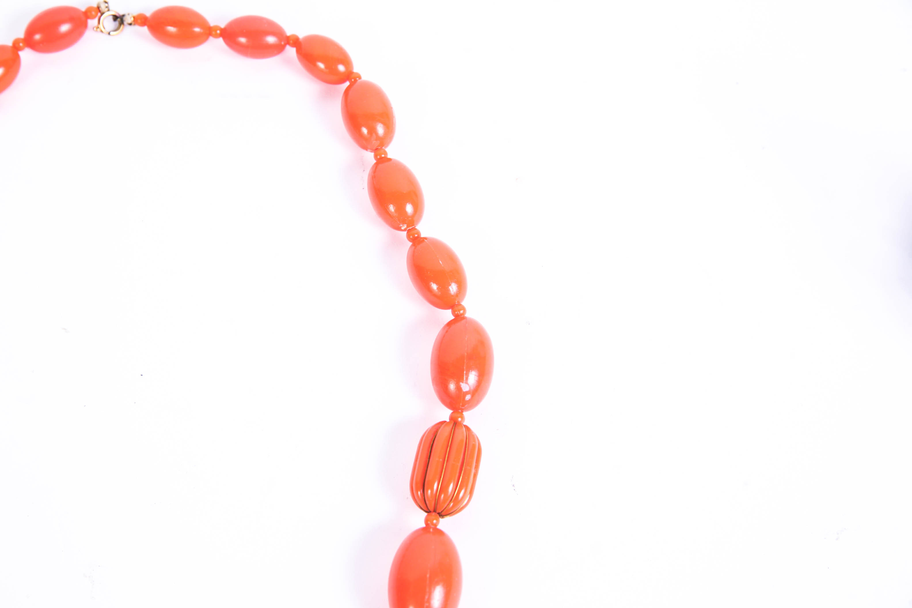 Vintage Gold and Orange Bead Necklace