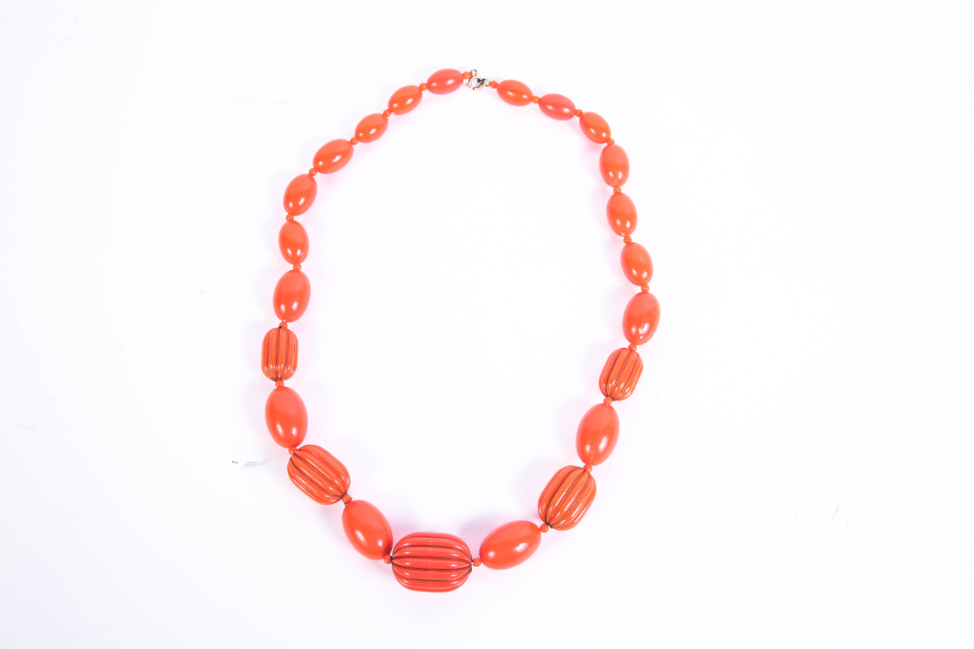 Vintage Gold and Orange Bead Necklace
