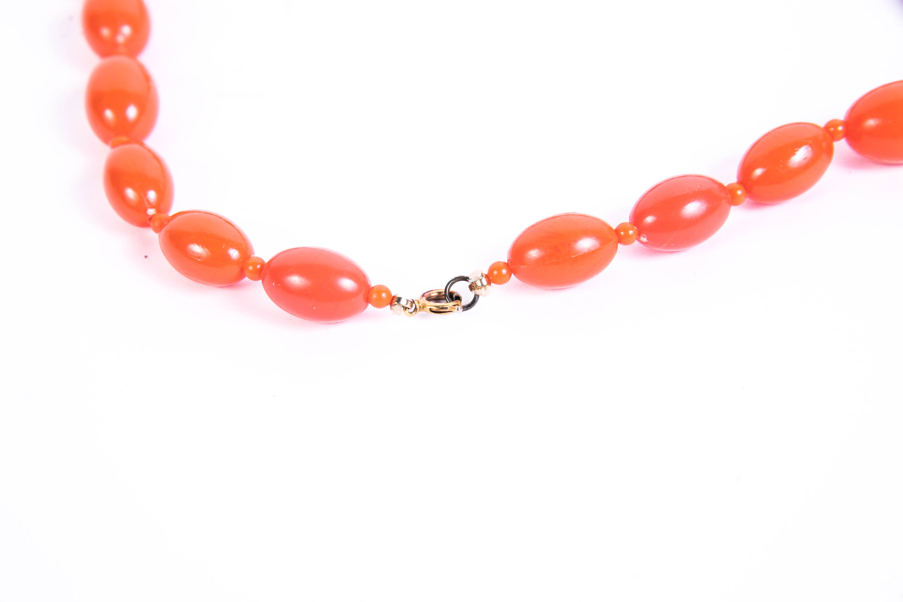 Vintage Gold and Orange Bead Necklace