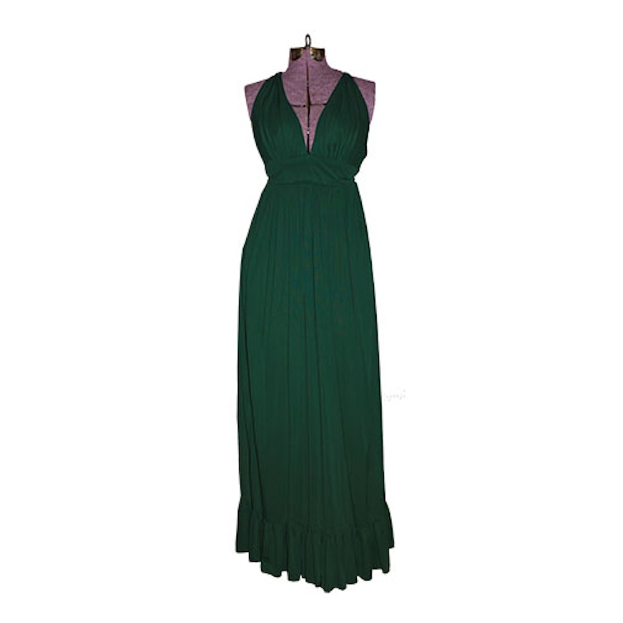 Vintage Green Halter Dress