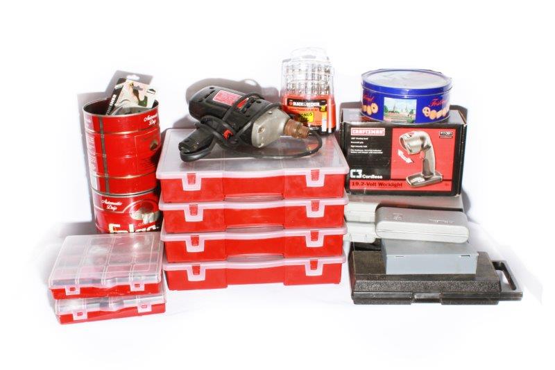 Craftsman 3/8 Inch Drill and a Generous Assortment of Nails, Screws and More