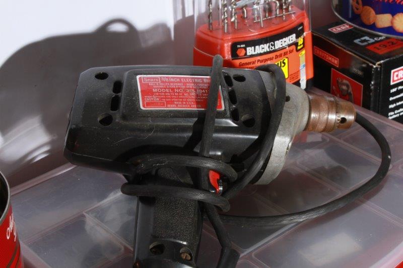 Craftsman 3/8 Inch Drill and a Generous Assortment of Nails, Screws and More