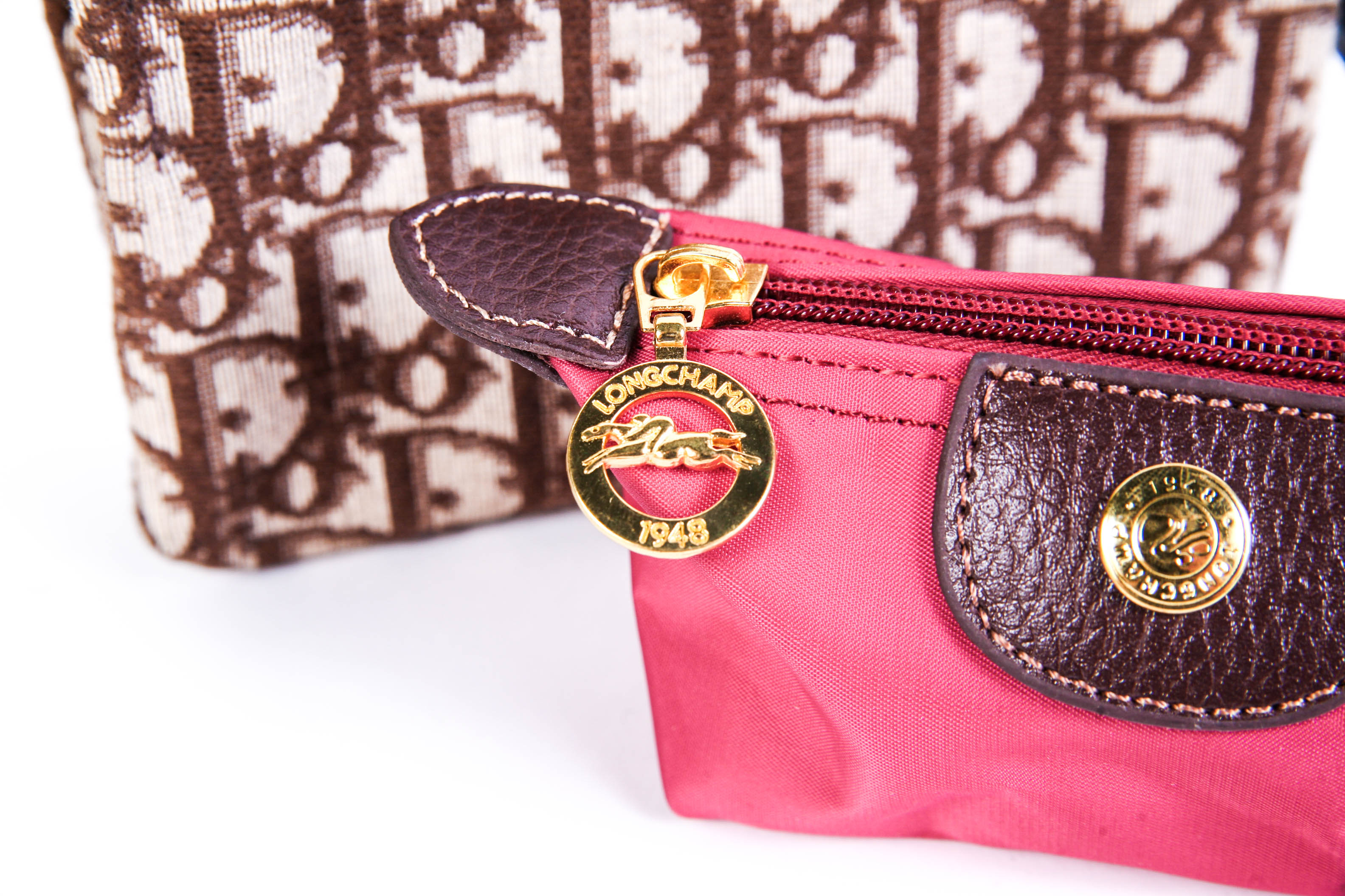 Longchamp and Vintage Dior Cosmetic Bags