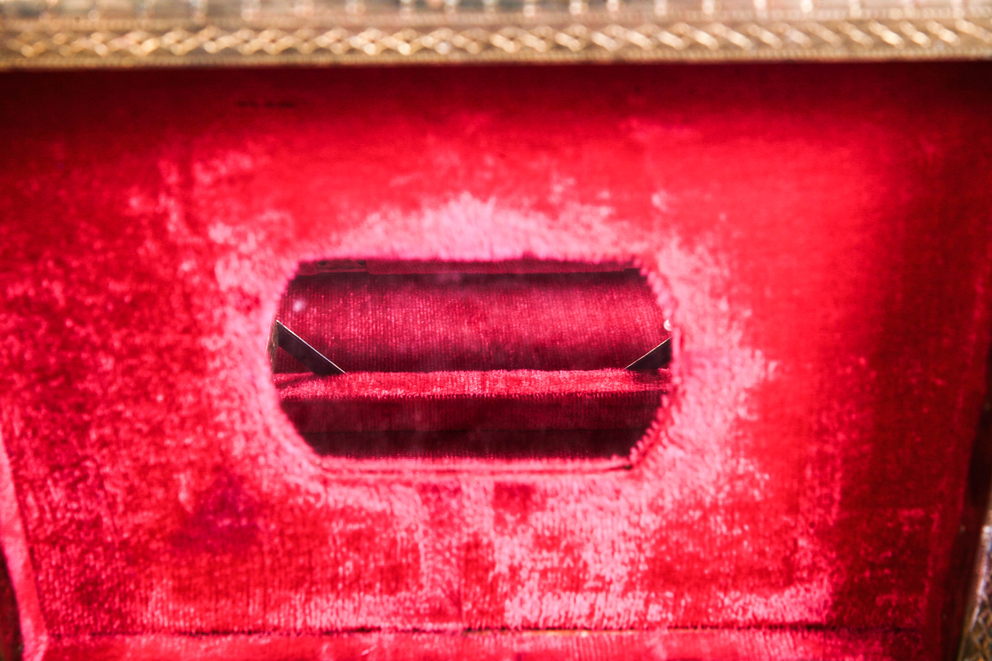 Vintage Brass Tooled Jewelry Box