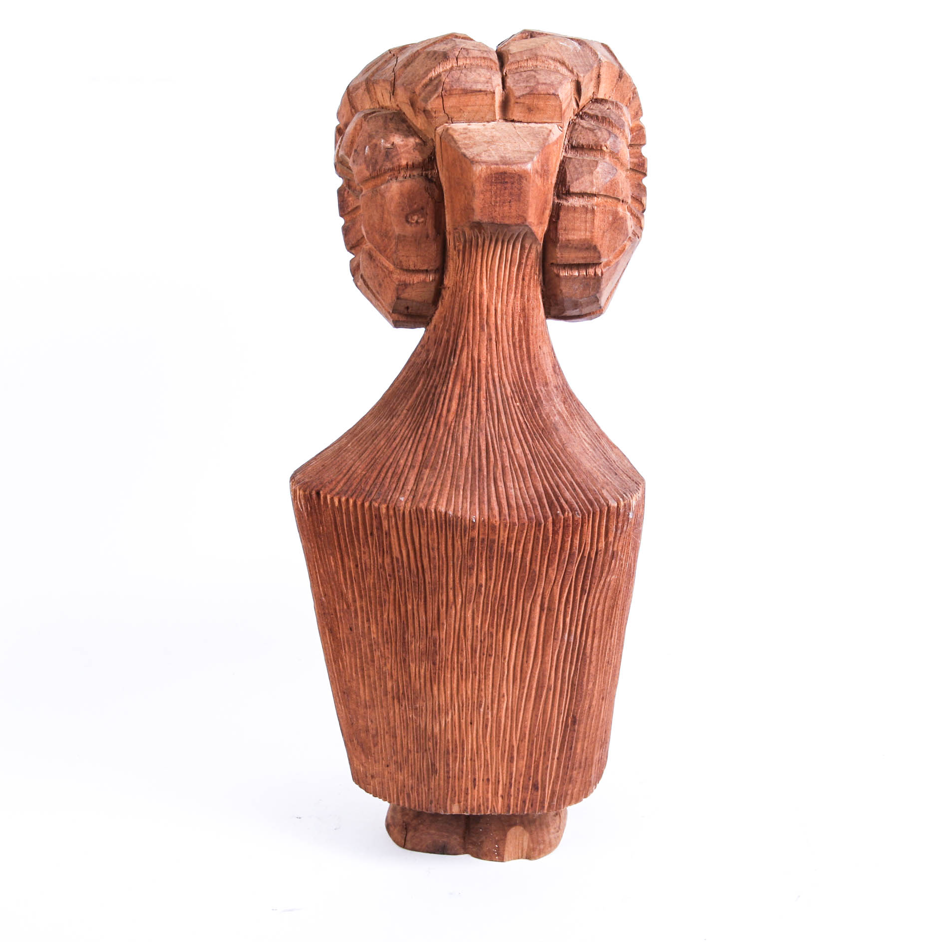 Huge Carved Wooden Ram's Head