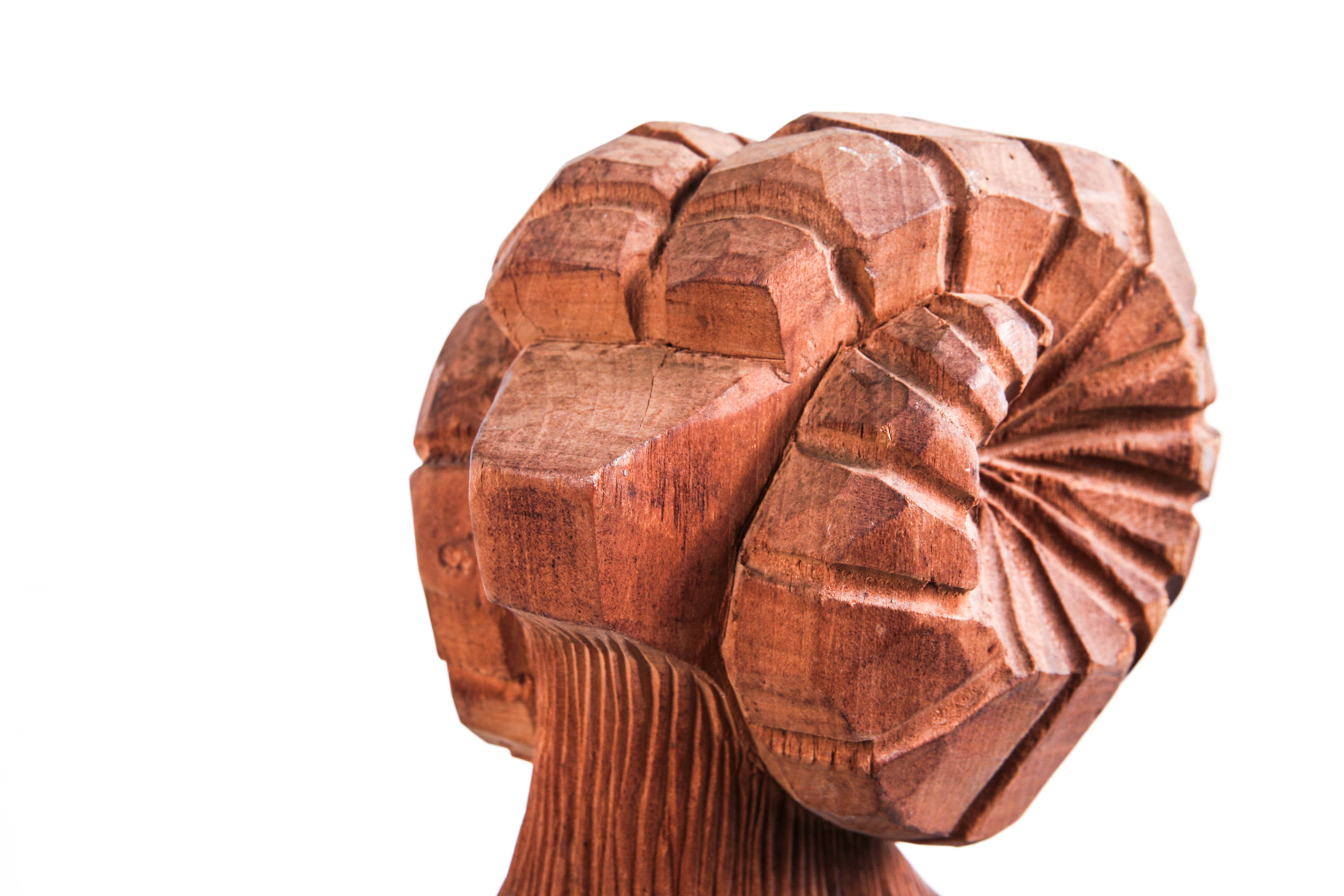 Huge Carved Wooden Ram's Head