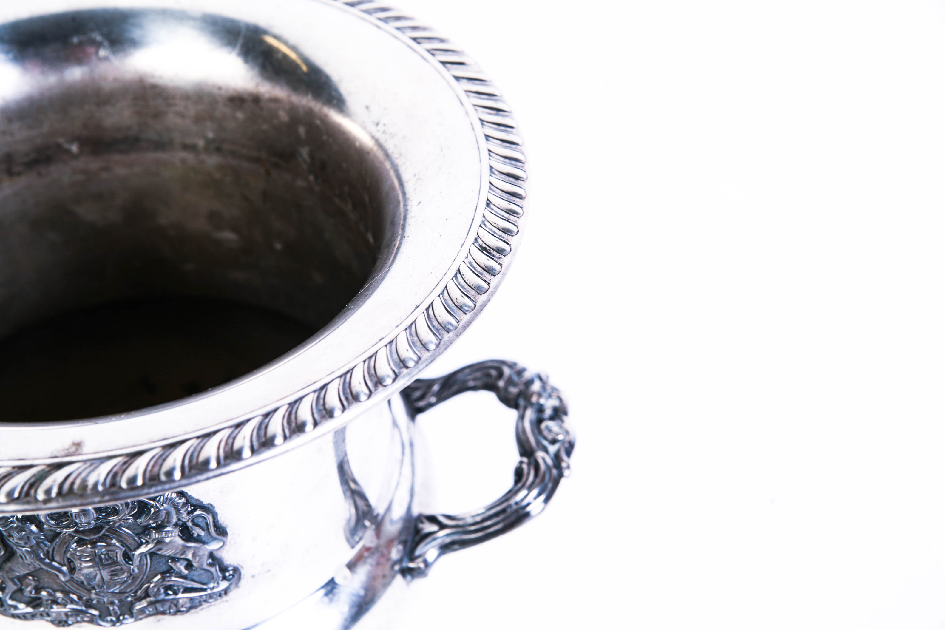 Vintage Silver Plate Ice Bucket with Crest